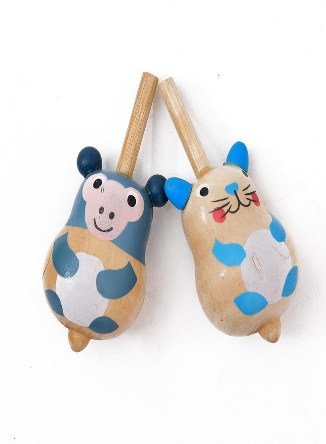 TOODLES 5-Piece Random Wooden Spinning Tops Set - Classic Wooden Toys for Children, Ideal for Family Games and Children's Parties, Eco-Friendly Wooden Toy Collection for Endless Fun - Image 3